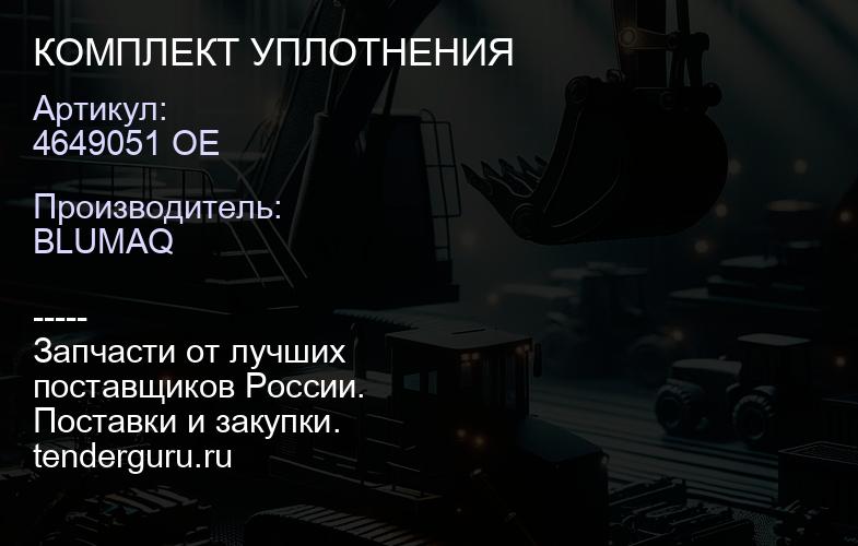4649051 OE КОМПЛЕКТ УПЛОТНЕНИЯ | купить запчасти